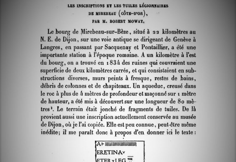 Les inscriptions et les tuiles légionnaires de Mirebeau - Copie Ressources archéologiques